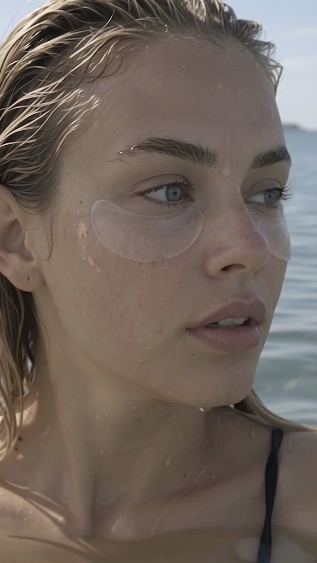 Woman wearing BYUORE Sea Patches under her eyes